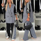 ✨New Arrival✨Women’s Casual Patchwork Double-breasted Notched Lapel Blazer and Wide-leg Pants Set-1