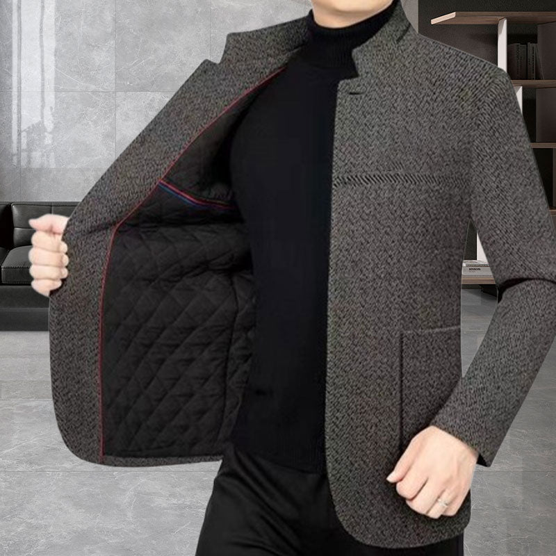 Casual Faux Tweed Blazer for Fall & Winter-1