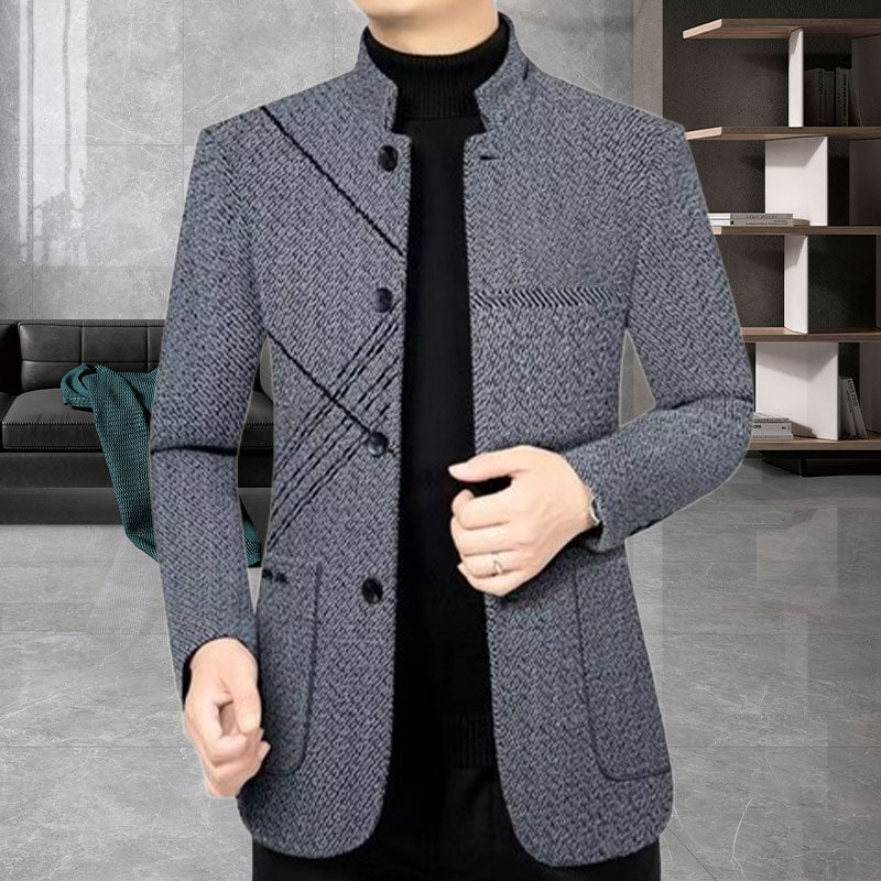 Casual Faux Tweed Blazer for Fall & Winter-3