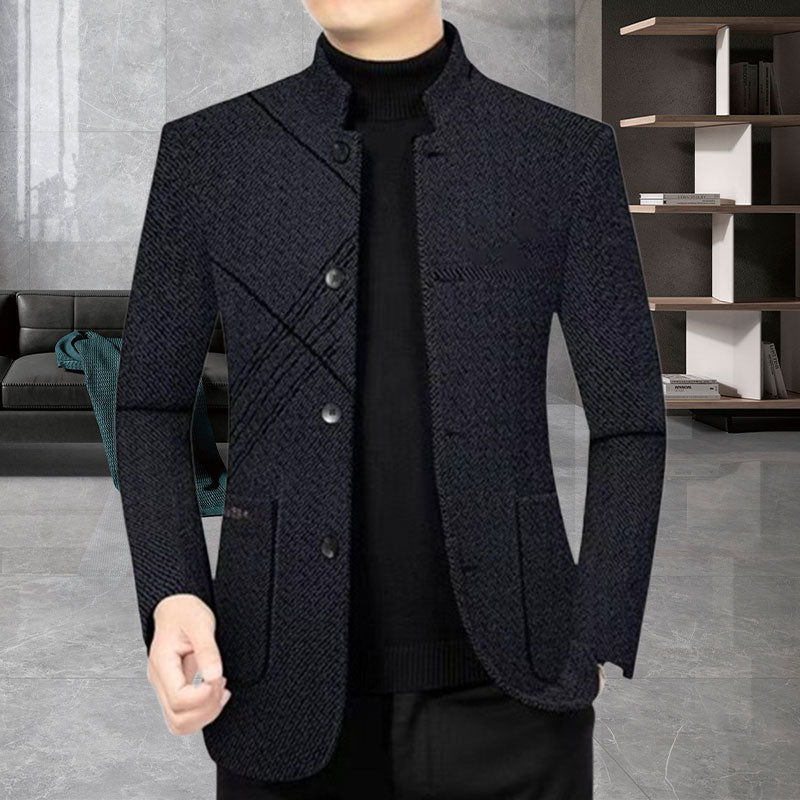 Casual Faux Tweed Blazer for Fall & Winter-4