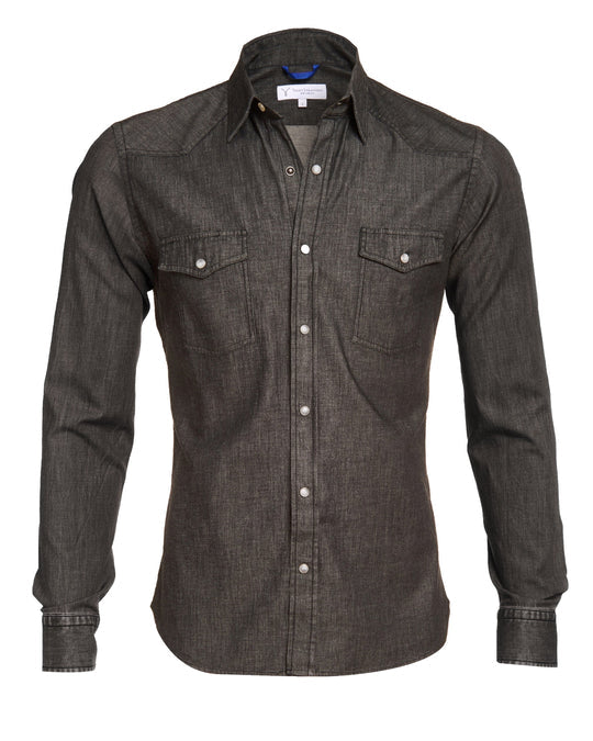 The Denim Western Zip Shirt-1