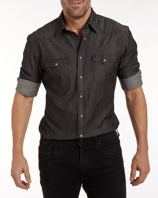 The Denim Western Zip Shirt-4