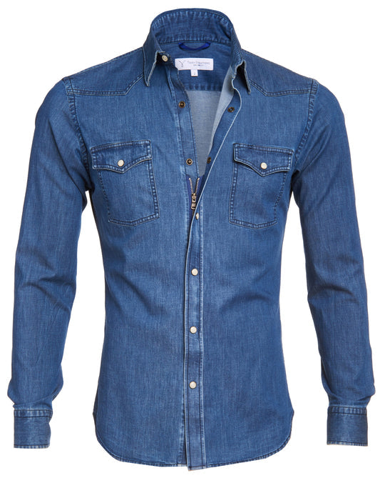 The Denim Western Zip Shirt-11