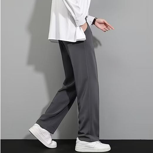 SPRING SUMMER ICE SILK STRAIGHT LEG PANTS-4