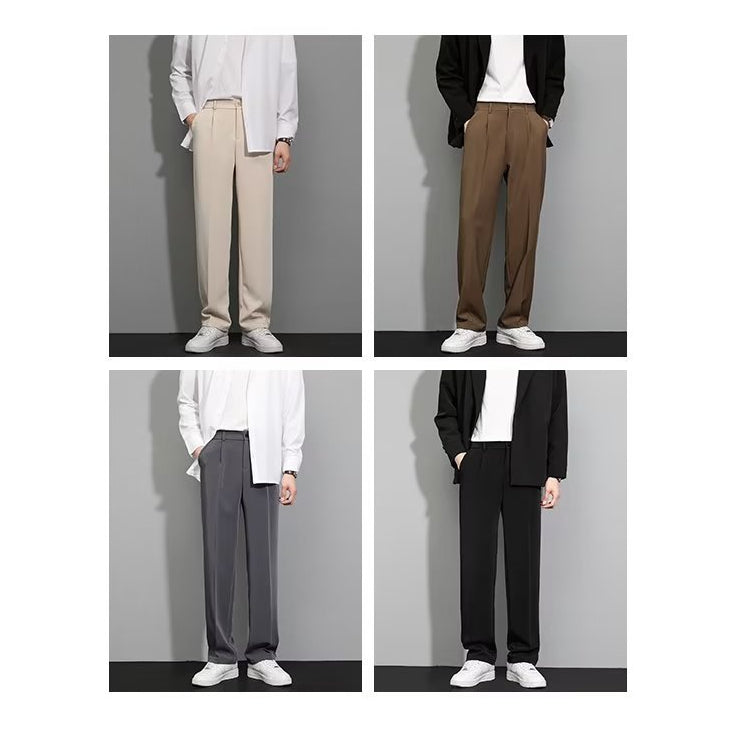 SPRING SUMMER ICE SILK STRAIGHT LEG PANTS-7