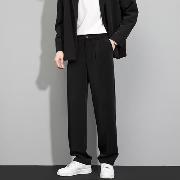 SPRING SUMMER ICE SILK STRAIGHT LEG PANTS-5