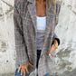 🔥Fall Lapel Collar Slim Button Plaid Small Suit For Women-3