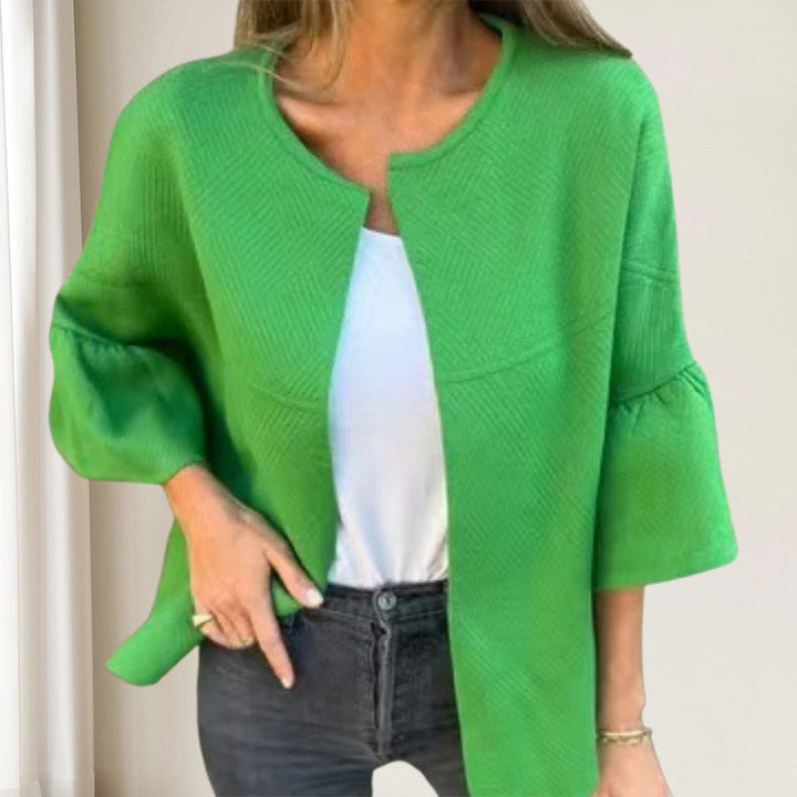 🌷Limited Time 51% OFF💞Women's Round Neck Flare Sleeve Short Jacket-7