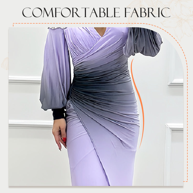 ✨New Arrival✨Women’s Gradient Off Shoulder Slit Long Dress-4