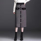 🍁Autumn New Releases🍁Plaid High-Waisted Midi Skirt With Front Buttons-1