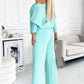 🍁Autumn New Releases🍁Women's Solid Color Drop Shoulder Pullover and Loose Pants Set-2