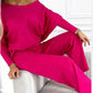🍁Autumn New Releases🍁Women's Solid Color Drop Shoulder Pullover and Loose Pants Set-12