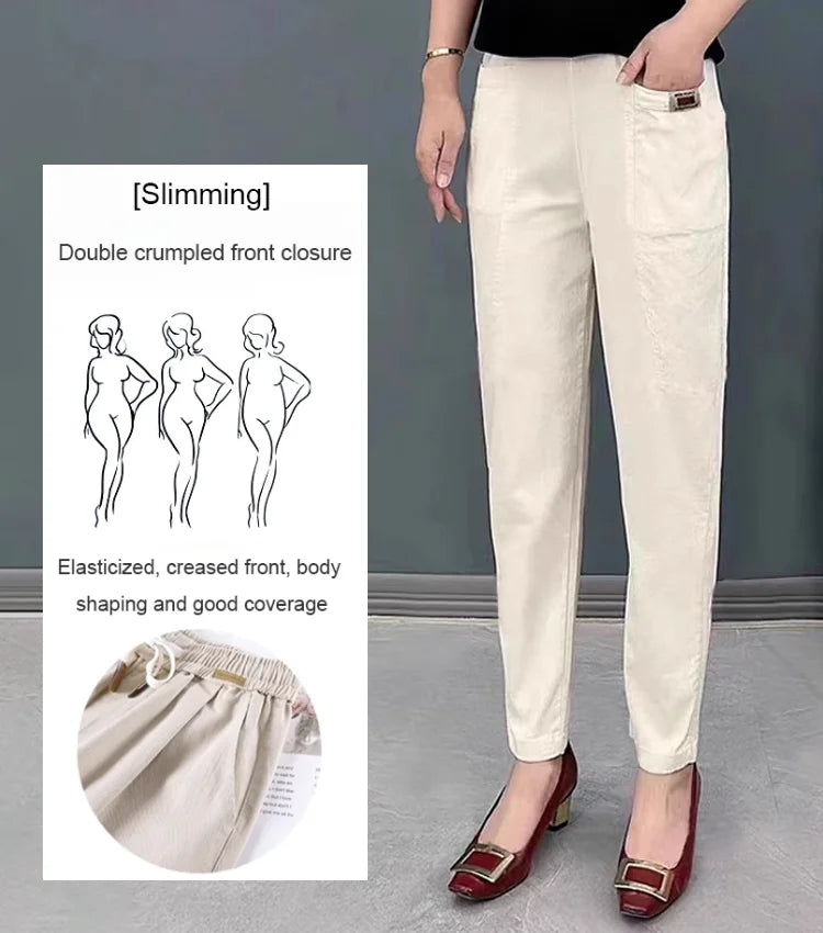 ✨New Arrival✨Women's Elastic Waist Cotton Pants-2