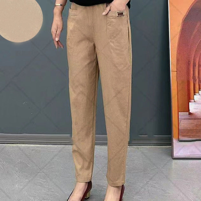✨New Arrival✨Women's Elastic Waist Cotton Pants-4