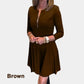 🍁New for autumn✨Women’s Elegant Half-zip Round Neck Dress in Solid Color-6