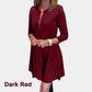 🍁New for autumn✨Women’s Elegant Half-zip Round Neck Dress in Solid Color-7