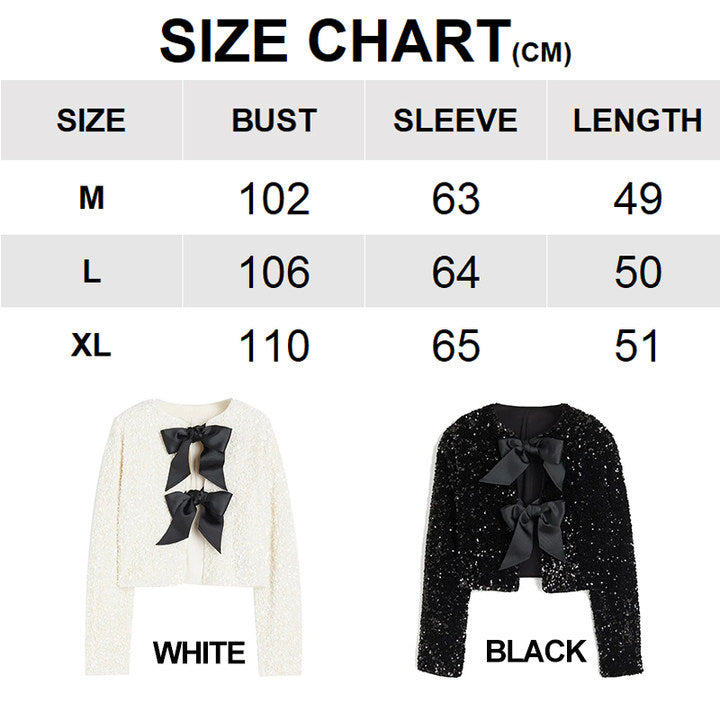✨New Arrival✨Gift Choice - Women's Tie Front Long Sleeve Sequin Short Jacket-7