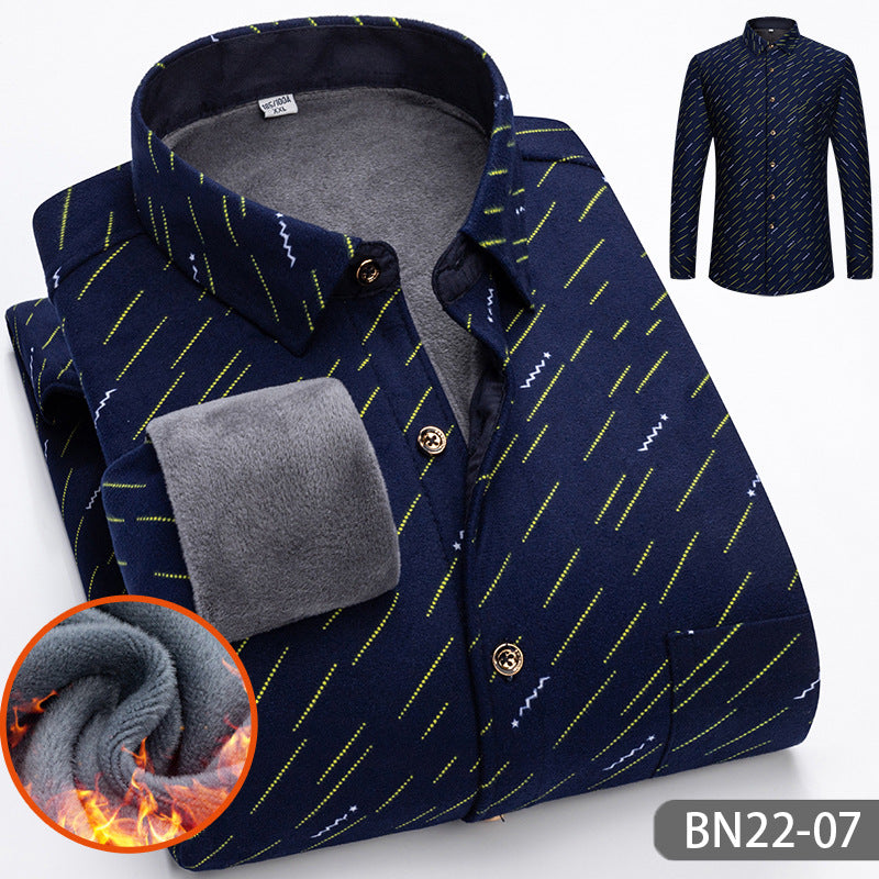 🍂Autumn and winter men's casual thickened warm shirts-3
