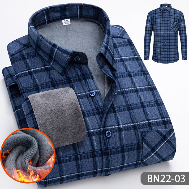 🍂Autumn and winter men's casual thickened warm shirts-1