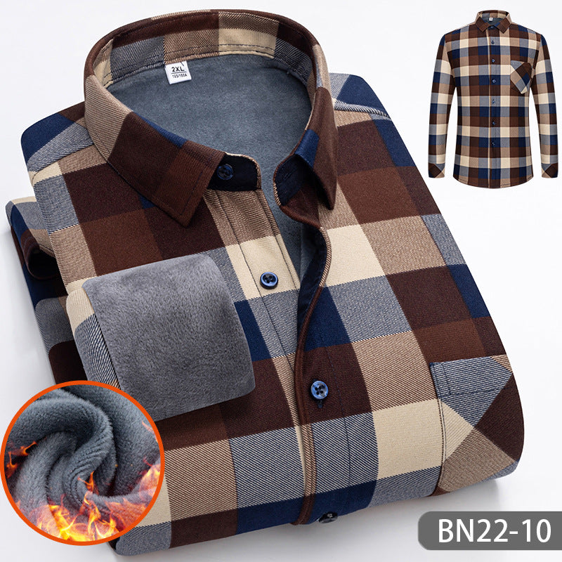 🍂Autumn and winter men's casual thickened warm shirts-6
