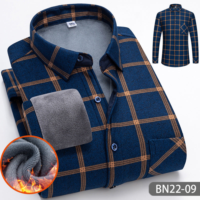 🍂Autumn and winter men's casual thickened warm shirts-5