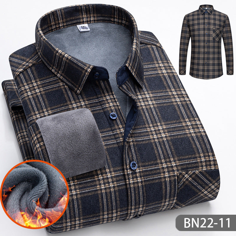 🍂Autumn and winter men's casual thickened warm shirts-7