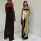 Jaime Abstract Floral Print Elasticated Off Shoulder Vacation Loose Maxi Dress-2