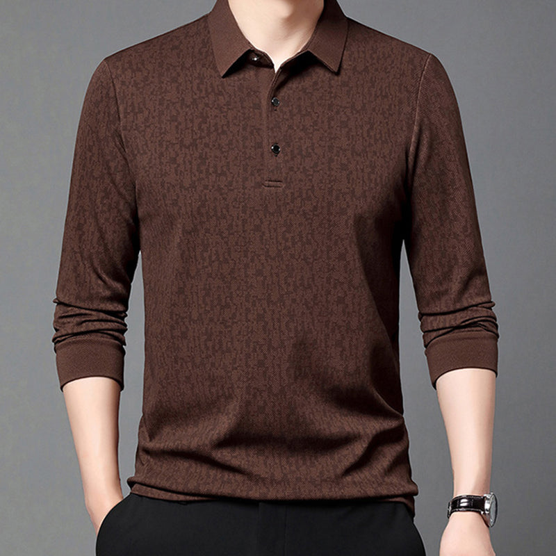 ✨New Arrival✨Men's Business Casual Lapel Long Sleeve T-Shirt-1