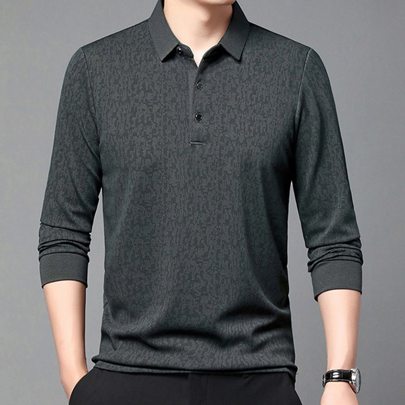 ✨New Arrival✨Men's Business Casual Lapel Long Sleeve T-Shirt-2