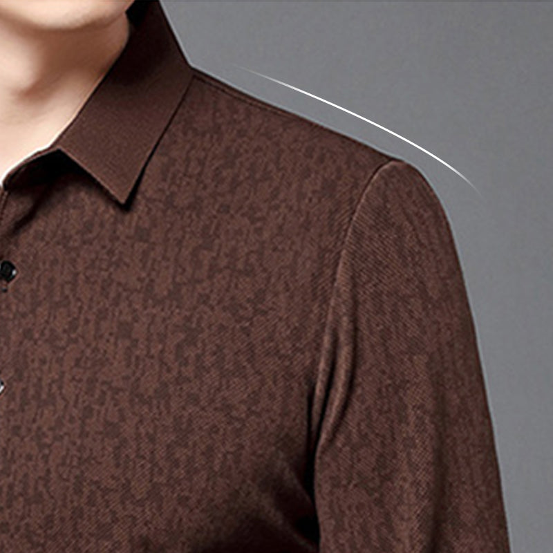 ✨New Arrival✨Men's Business Casual Lapel Long Sleeve T-Shirt-6