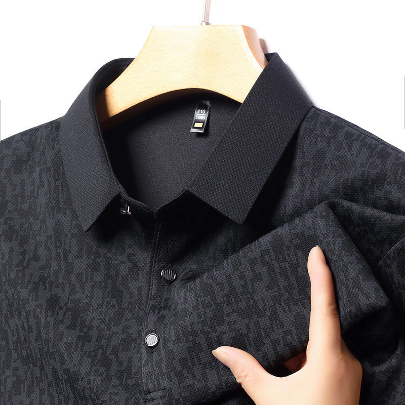 ✨New Arrival✨Men's Business Casual Lapel Long Sleeve T-Shirt-9
