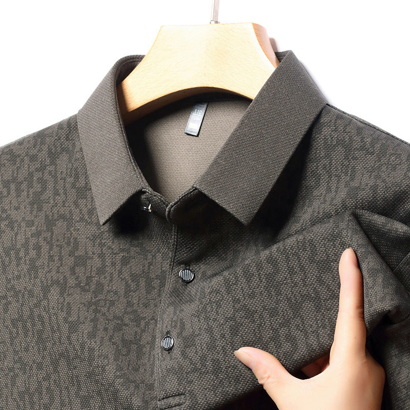 ✨New Arrival✨Men's Business Casual Lapel Long Sleeve T-Shirt-8