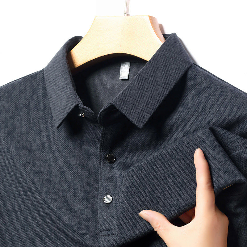 ✨New Arrival✨Men's Business Casual Lapel Long Sleeve T-Shirt-10