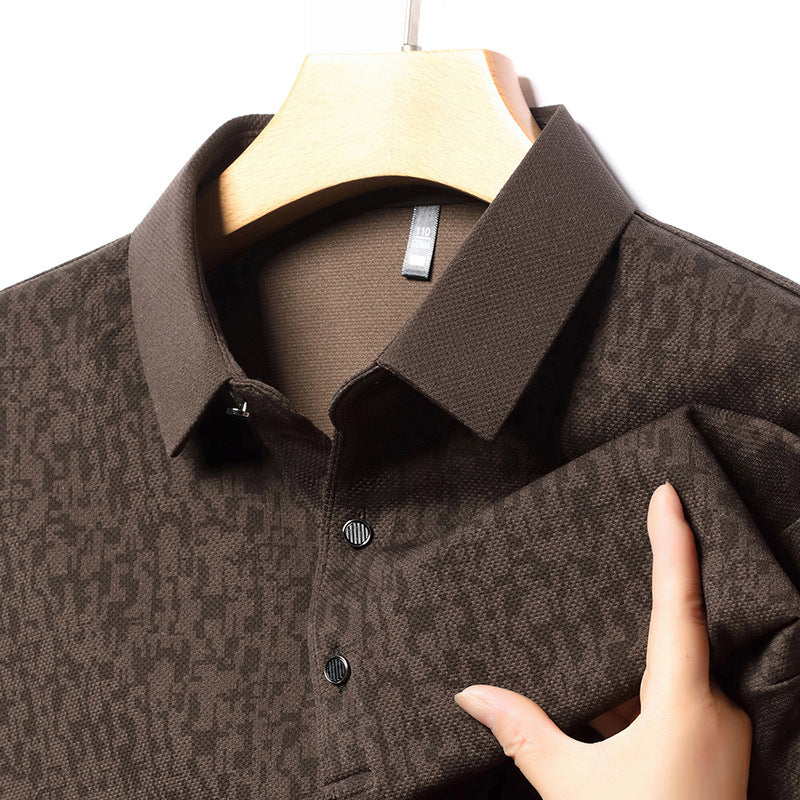 ✨New Arrival✨Men's Business Casual Lapel Long Sleeve T-Shirt-11
