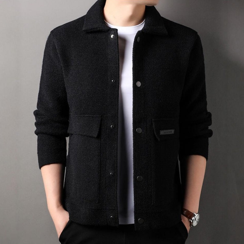 🔥HOT Sale🔥 Men's Trendy Solid Color Lapel Short Coat-4