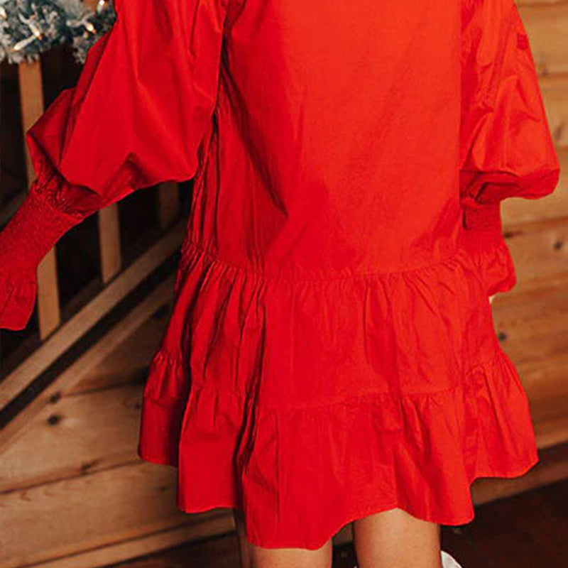 🔥HOT Sale🔥Nutcracker Sequined Button-Down Long Sleeve Mini Dress-5