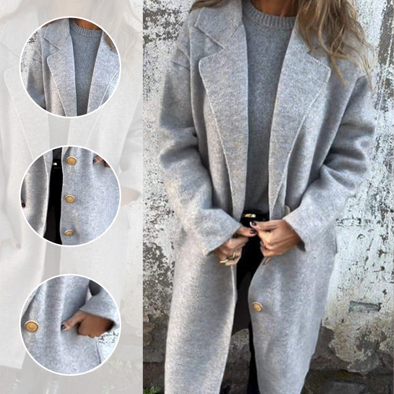 ⏳Limited Sale 42% OFF🌸Women's Long-sleeve Tweed Lapel Coat-1