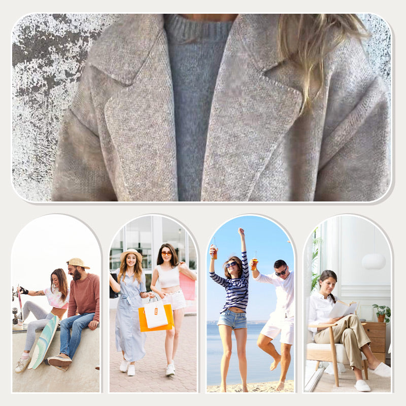 ⏳Limited Sale 42% OFF🌸Women's Long-sleeve Tweed Lapel Coat-5