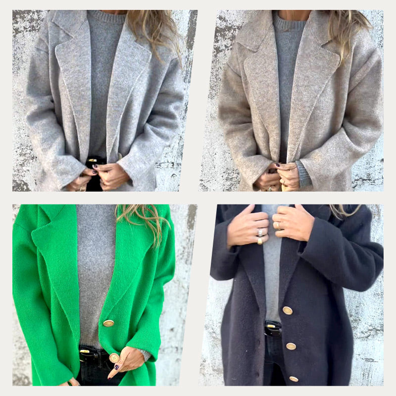 ⏳Limited Sale 42% OFF🌸Women's Long-sleeve Tweed Lapel Coat-4