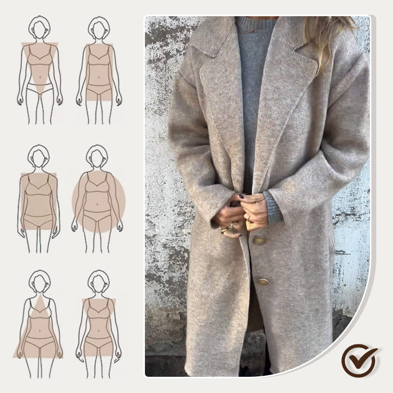 ⏳Limited Sale 42% OFF🌸Women's Long-sleeve Tweed Lapel Coat-6