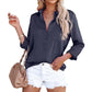 Women's Business Casual Lapel Long Sleeve Shirt-4