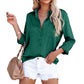 Women's Business Casual Lapel Long Sleeve Shirt-6