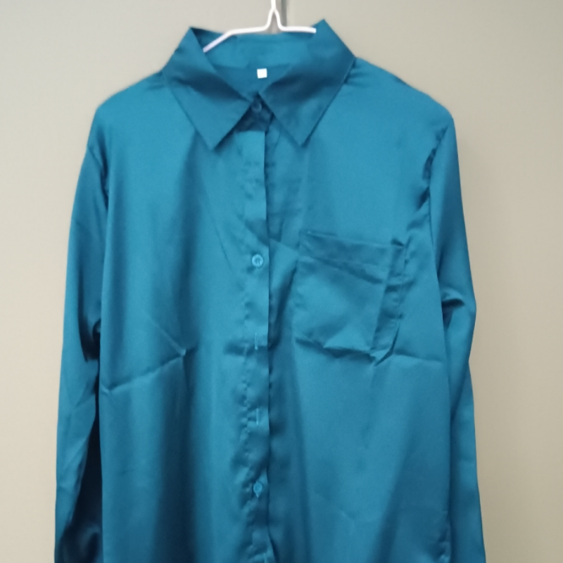 Women's Business Casual Lapel Long Sleeve Shirt-11