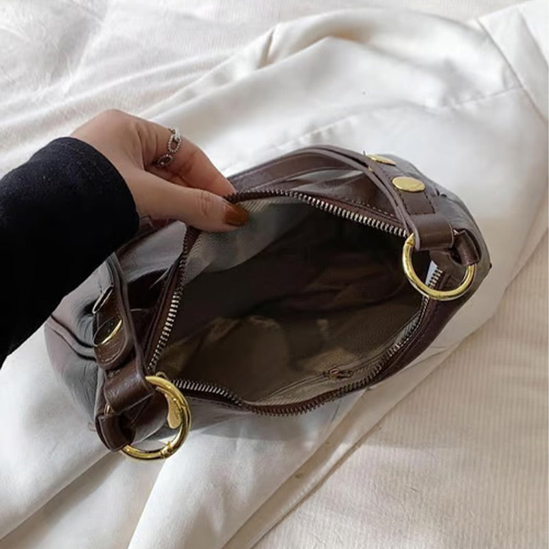 💕Hot Sale 60% OFF💋Women's Classic Solid Color Zipper Shoulder Bag-4