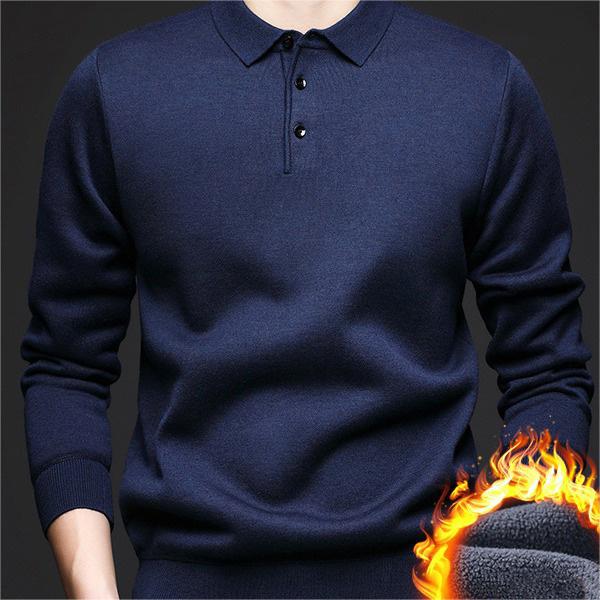 ✨New Arrival✨Gift Choice -Men's Autumn Lapel Padded Thickened Sweater-2