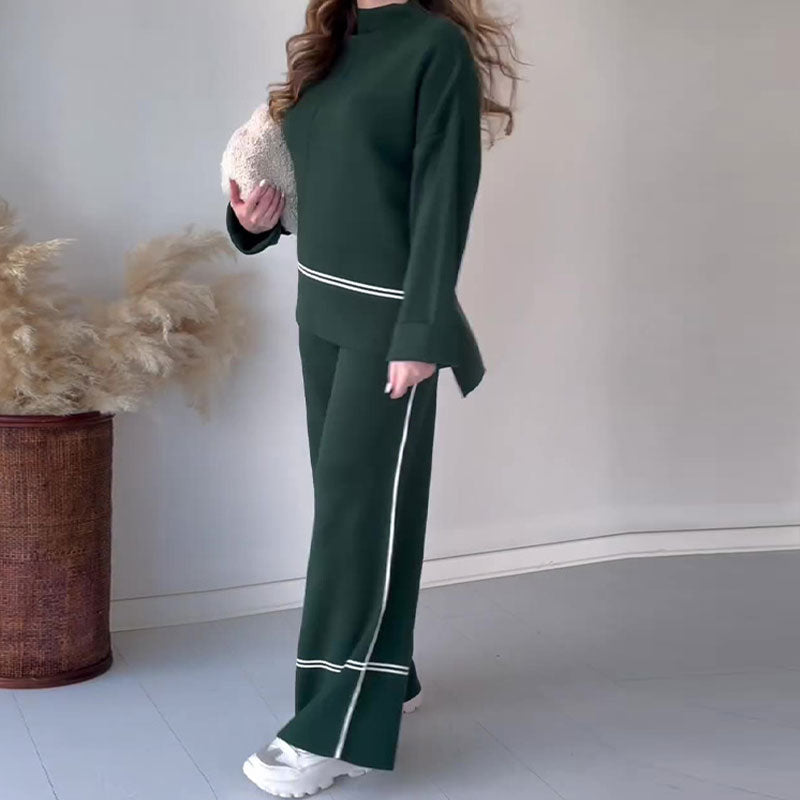 🍁Autumn New Releases🍁Women's Knitted Lounge Set with Micro-Flared Pants-1