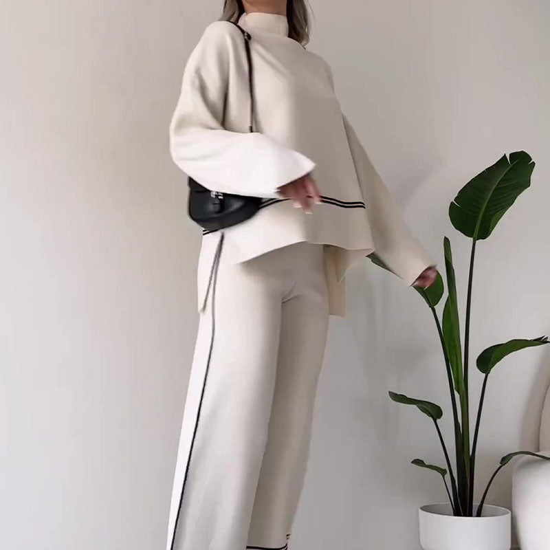 🍁Autumn New Releases🍁Women's Knitted Lounge Set with Micro-Flared Pants-4