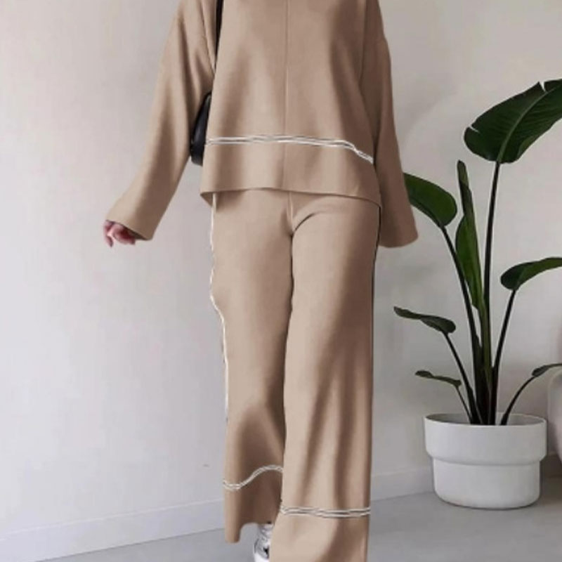 🍁Autumn New Releases🍁Women's Knitted Lounge Set with Micro-Flared Pants-6