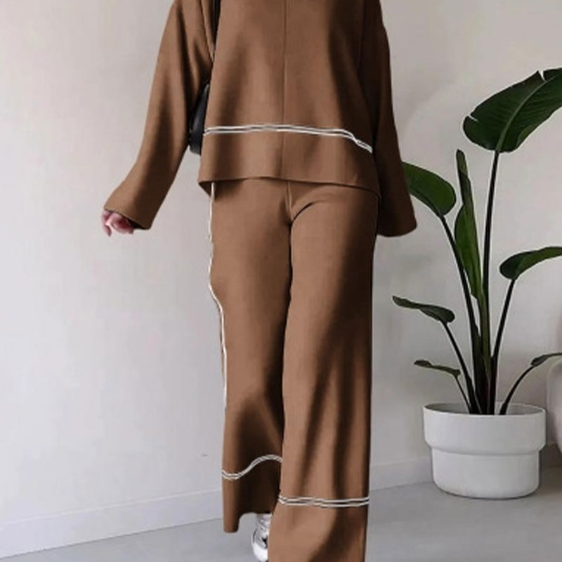 🍁Autumn New Releases🍁Women's Knitted Lounge Set with Micro-Flared Pants-5