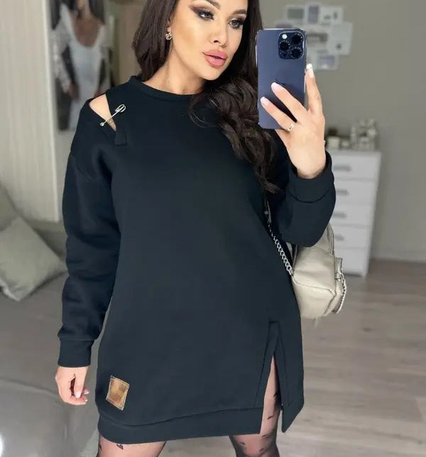 🌷Limited Time 50% OFF💞Women’s Chic Cutout Sweatshirt Dress-1